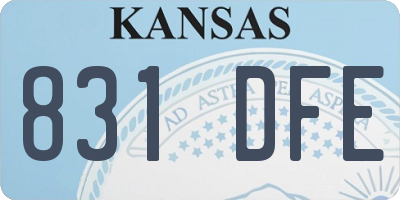 KS license plate 831DFE