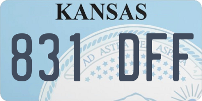 KS license plate 831DFF