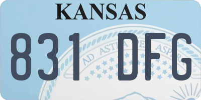 KS license plate 831DFG