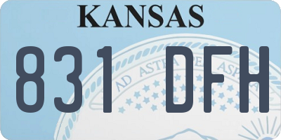 KS license plate 831DFH