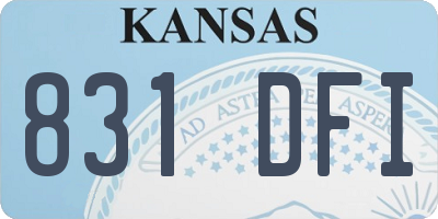 KS license plate 831DFI