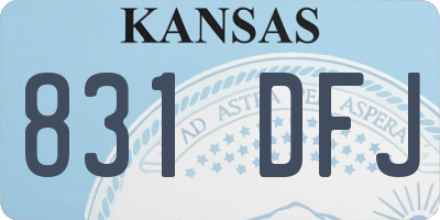KS license plate 831DFJ