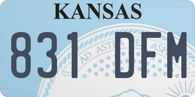 KS license plate 831DFM