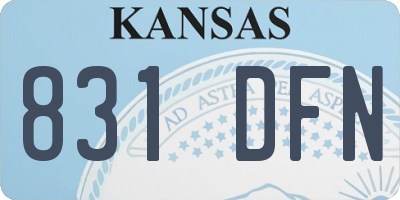 KS license plate 831DFN