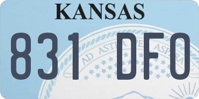 KS license plate 831DFO