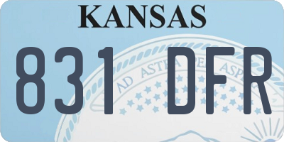 KS license plate 831DFR