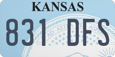 KS license plate 831DFS