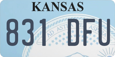 KS license plate 831DFU