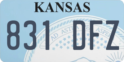 KS license plate 831DFZ