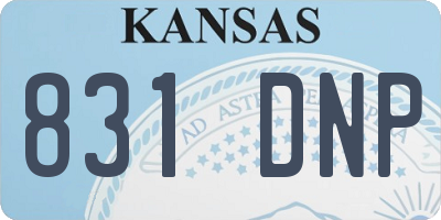 KS license plate 831DNP