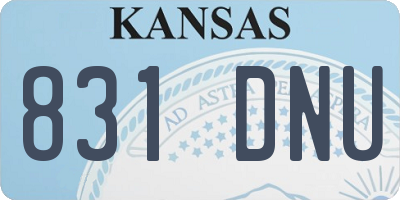 KS license plate 831DNU