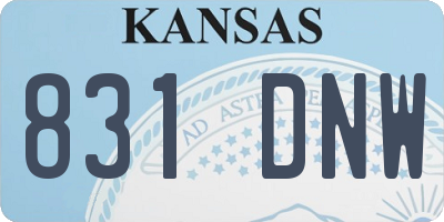KS license plate 831DNW