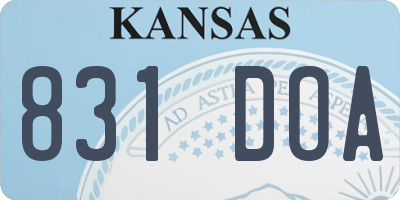 KS license plate 831DOA