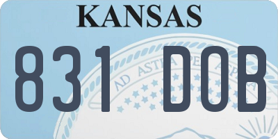 KS license plate 831DOB