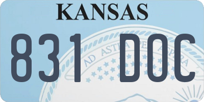 KS license plate 831DOC