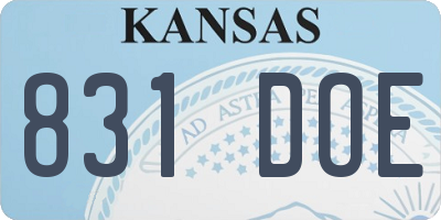 KS license plate 831DOE