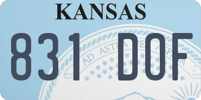 KS license plate 831DOF