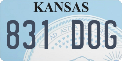 KS license plate 831DOG