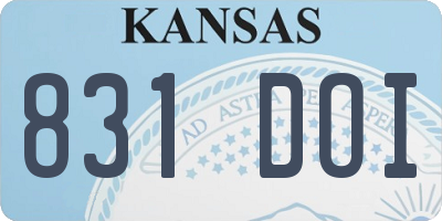 KS license plate 831DOI