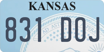 KS license plate 831DOJ