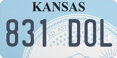 KS license plate 831DOL