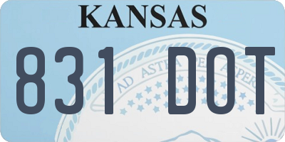KS license plate 831DOT