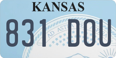 KS license plate 831DOU