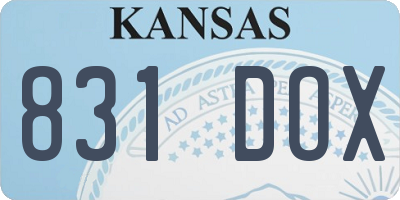 KS license plate 831DOX