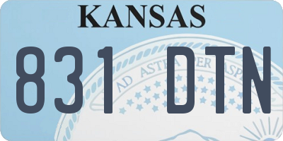 KS license plate 831DTN