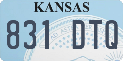 KS license plate 831DTQ