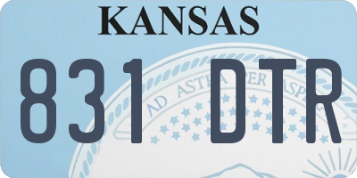 KS license plate 831DTR