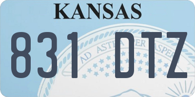 KS license plate 831DTZ