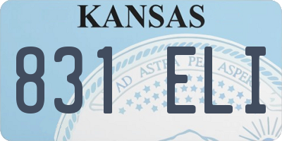 KS license plate 831ELI