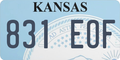 KS license plate 831EOF