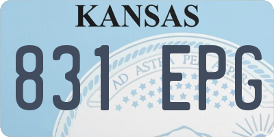 KS license plate 831EPG