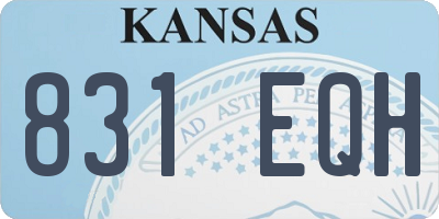 KS license plate 831EQH
