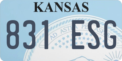 KS license plate 831ESG