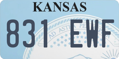 KS license plate 831EWF