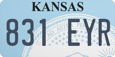 KS license plate 831EYR