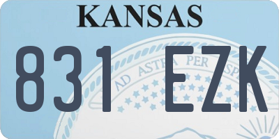KS license plate 831EZK