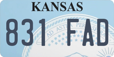 KS license plate 831FAD