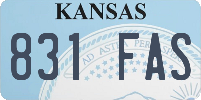 KS license plate 831FAS