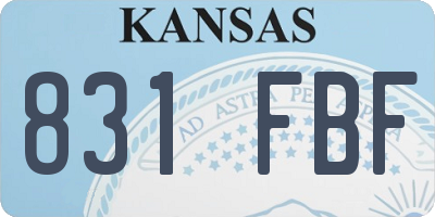 KS license plate 831FBF