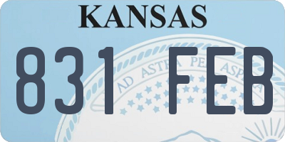 KS license plate 831FEB