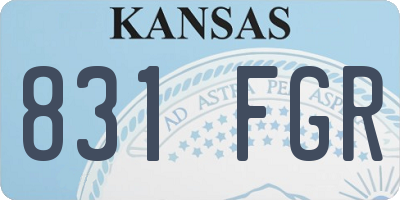 KS license plate 831FGR