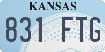 KS license plate 831FTG