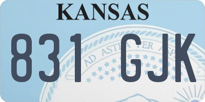 KS license plate 831GJK