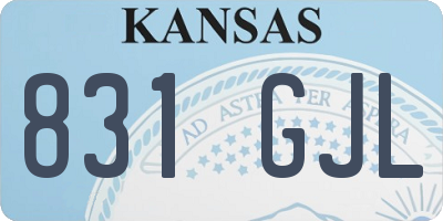 KS license plate 831GJL