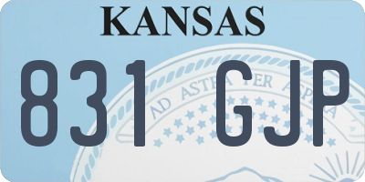 KS license plate 831GJP