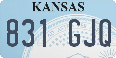 KS license plate 831GJQ